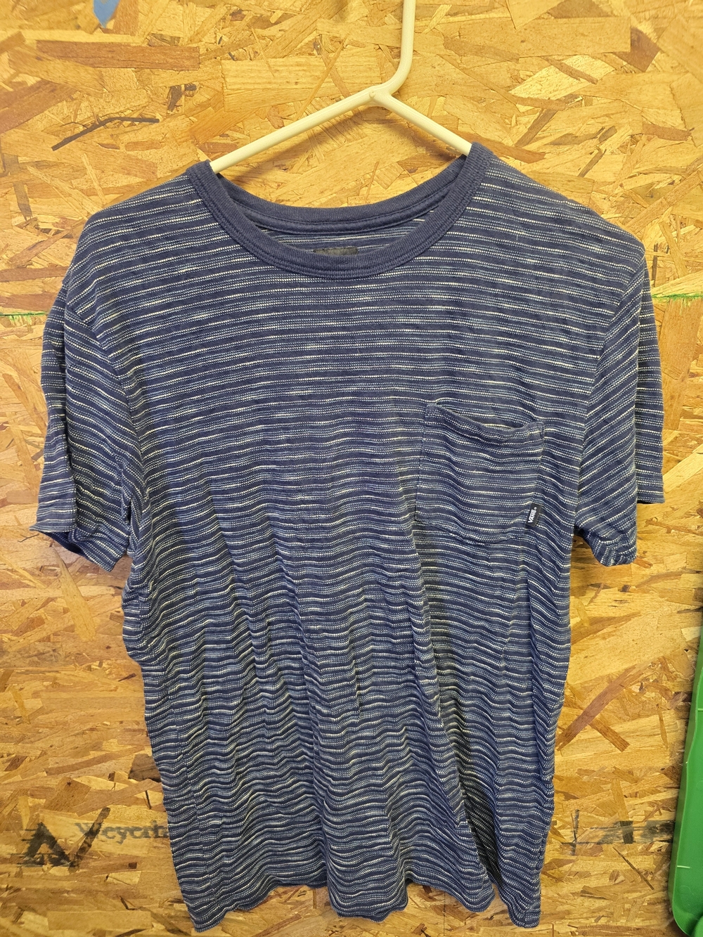Vans Navy and White Striped Pocket Crew Tee